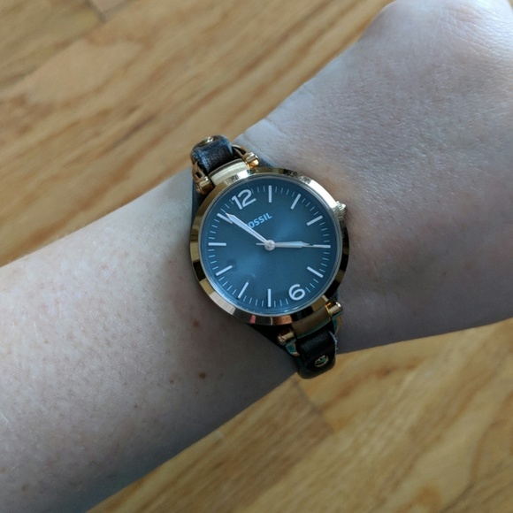 Fossil Accessories - Fossil Rose Gold and Gray Leather Watch